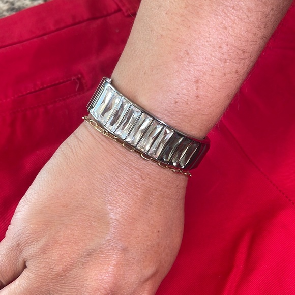 Vintage Swarovski Grey Ombré Crystal Cuff - Picture 2 of 5